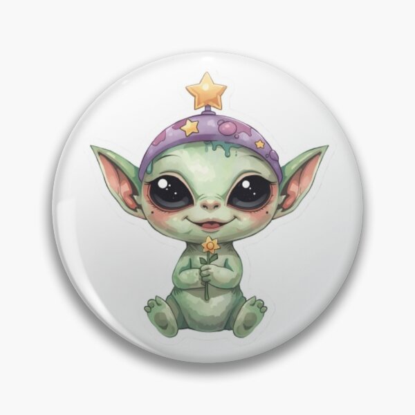 Item preview, Cute Little Alien with Star Hat – Adorable Space Creature Illustration designed and sold by GINTART.