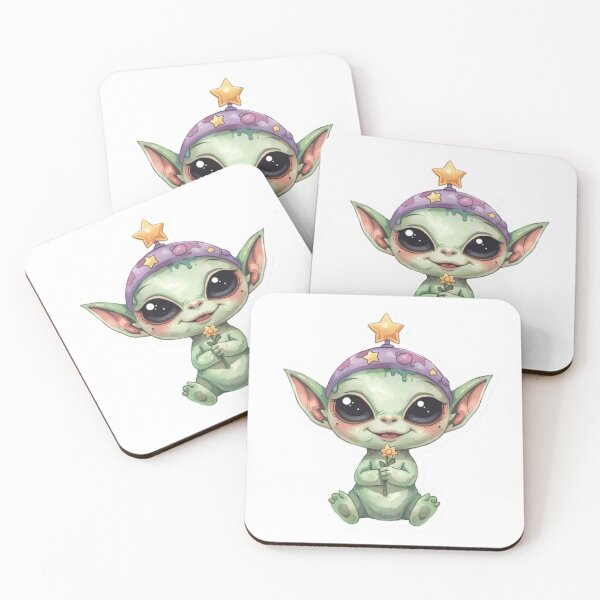 Item preview, Cute Little Alien with Star Hat – Adorable Space Creature Illustration designed and sold by GINTART.