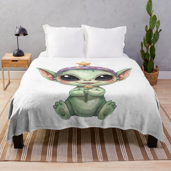 Item preview, Cute Little Alien with Star Hat – Adorable Space Creature Illustration designed and sold by GINTART.
