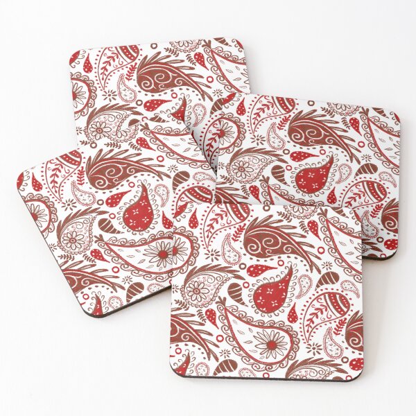 Item preview, Red and white bandana paisley pattern designed and sold by Home Cyn Home.