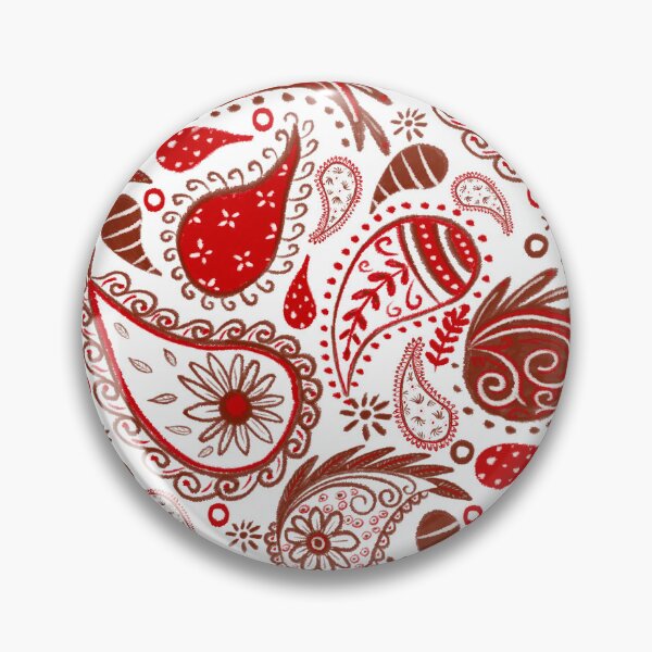 Item preview, Red and white bandana paisley pattern designed and sold by Home Cyn Home.