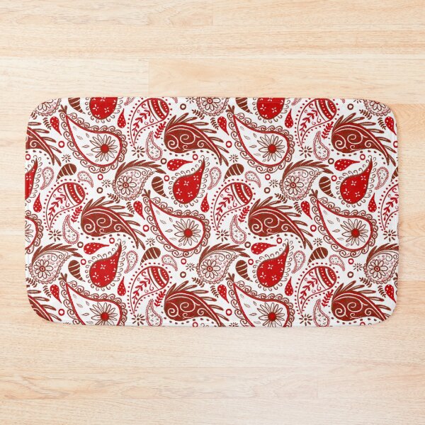 Item preview, Red and white bandana paisley pattern designed and sold by Home Cyn Home.