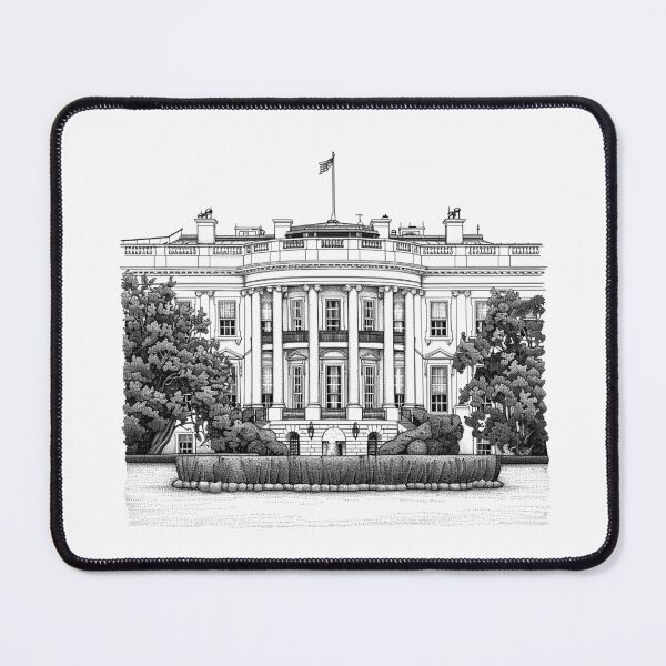 Item preview, The White House – Classic American Landmark Line Art designed and sold by inkoutninja.