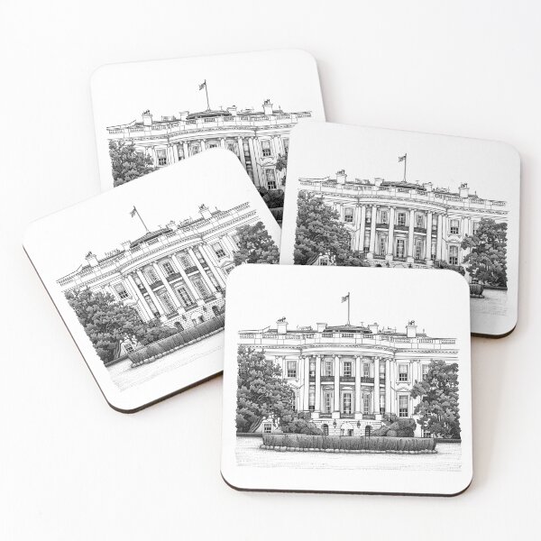 Item preview, The White House – Classic American Landmark Line Art designed and sold by inkoutninja.