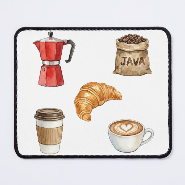 Item preview, Authentic Watercolor Coffee House and French Bakery Illustration Set designed and sold by NonditStudio.