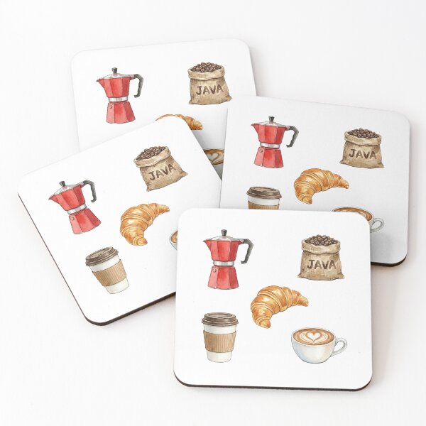 Item preview, Authentic Watercolor Coffee House and French Bakery Illustration Set designed and sold by NonditStudio.