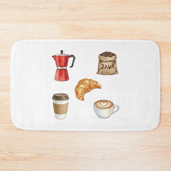 Item preview, Authentic Watercolor Coffee House and French Bakery Illustration Set designed and sold by NonditStudio.