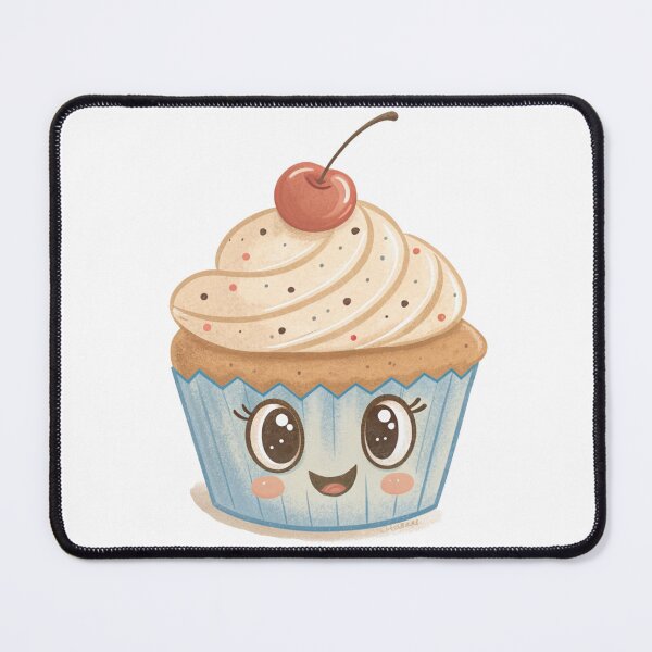 Item preview, Cute Kawaii Birthday Cupcake with Cherry – Adorable Pastel Dessert Illustration designed and sold by A1MarketDesigne.