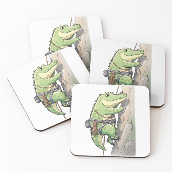 Item preview, Little Croc Climber – Cute Rock Climbing Mascot designed and sold by kuikai123.