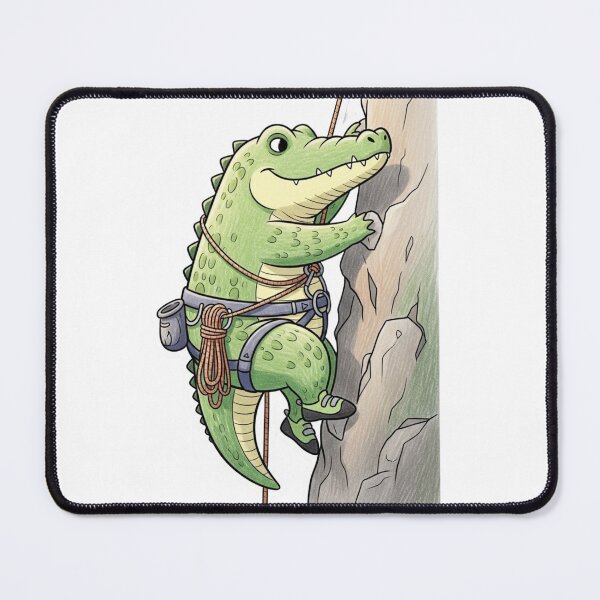 Item preview, Little Croc Climber – Cute Rock Climbing Mascot designed and sold by kuikai123.
