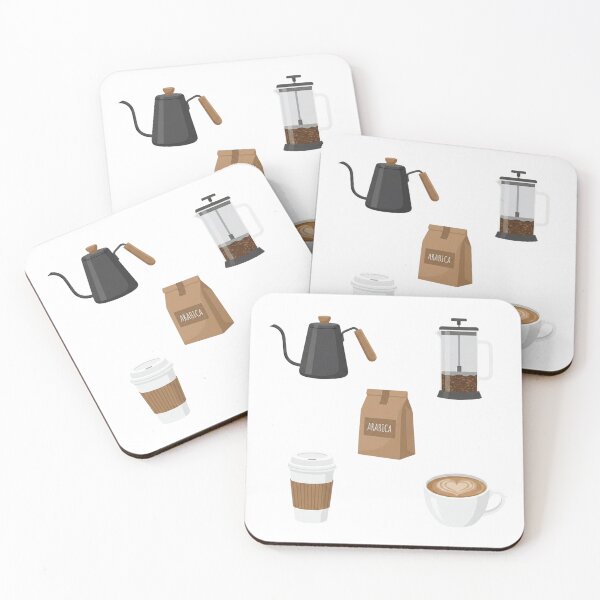 Item preview, Modern Minimalist Coffee Brewing and Barista Equipment Illustration Set designed and sold by NonditStudio.