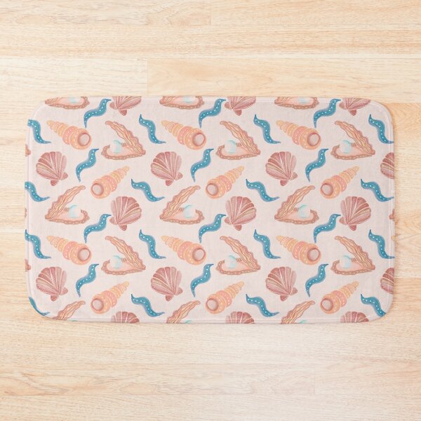 Item preview, Retro seashell beach pattern - digital watercolor designed and sold by Home Cyn Home.