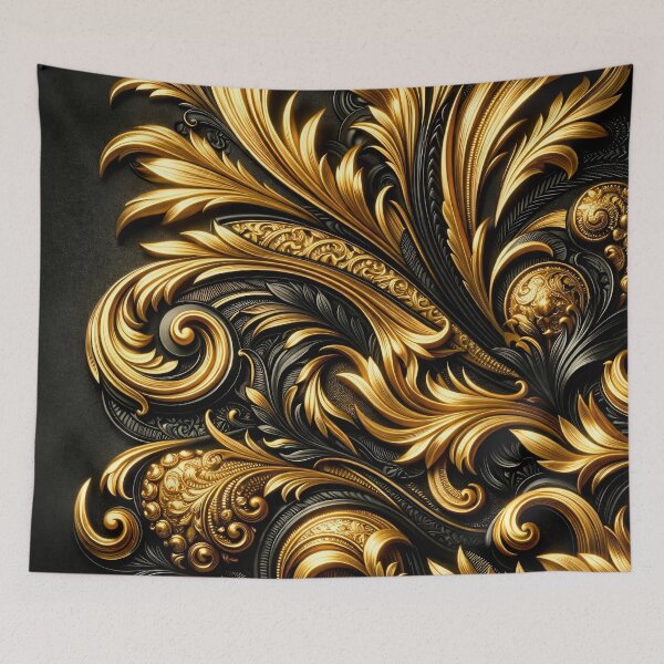 Artikelvorschau, Barockes Goldfiligran entworfen und verkauft von Kaleidoscope Print.