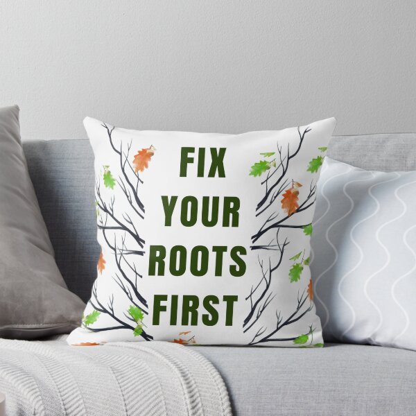 Item preview, Fix Your Roots First – Growth & Healing Quote with Botanical Branch Art designed and sold by NilofaDesigns.