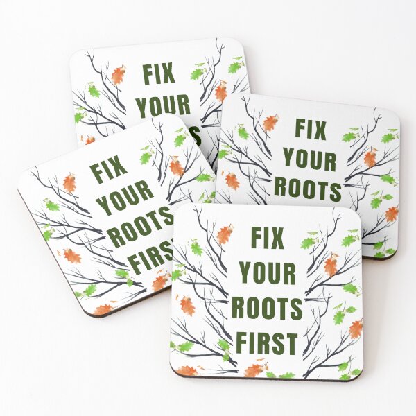 Item preview, Fix Your Roots First – Growth & Healing Quote with Botanical Branch Art designed and sold by NilofaDesigns.