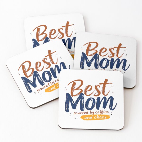 Item preview, Best Mom Gift Powered by Caffeine and Chaos Funny Quote designed and sold by SholoStudio.