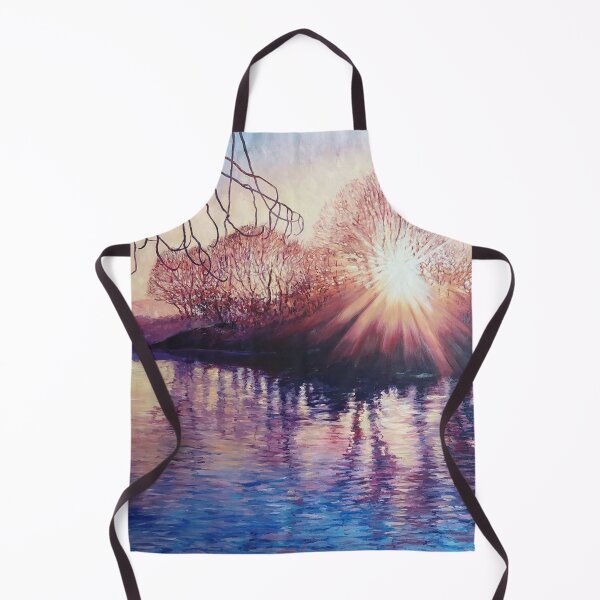 Item preview, Misty Sunrise over the Norfolk Broads – Winter Landscape Painting, Tranquil Nature Art designed and sold by artistworks512.
