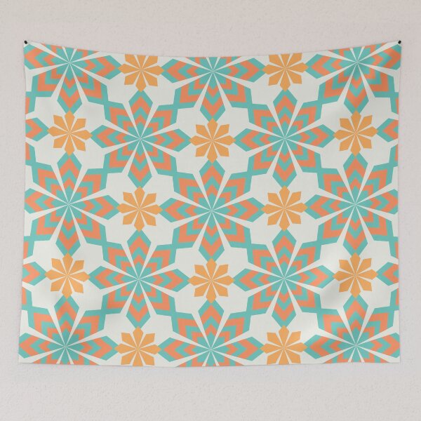 Item preview, Moroccan stars - orange and turquoise designed and sold by Home Cyn Home.
