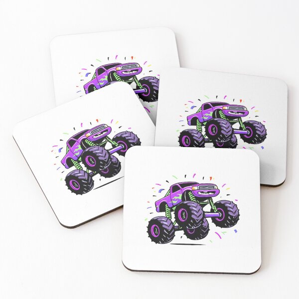 Item preview, Cute Purple Monster Truck Cartoon Illustration for Kids and Car Lovers designed and sold by ULTIMATE CREATIONS.
