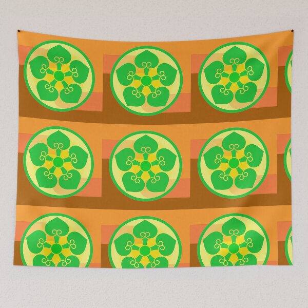 Item preview, Kamon-hosowani-itsutsu-ura-aoi・1 designed and sold by KamonPopArt.