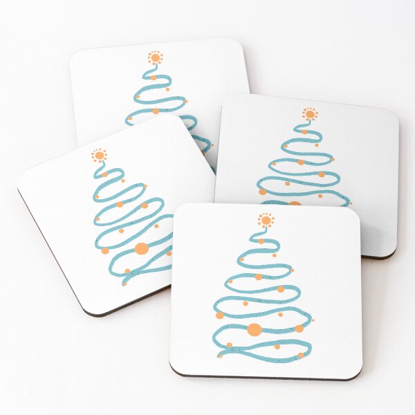 Item preview, Turquoise and yellow doodly Christmas tree designed and sold by Home Cyn Home.
