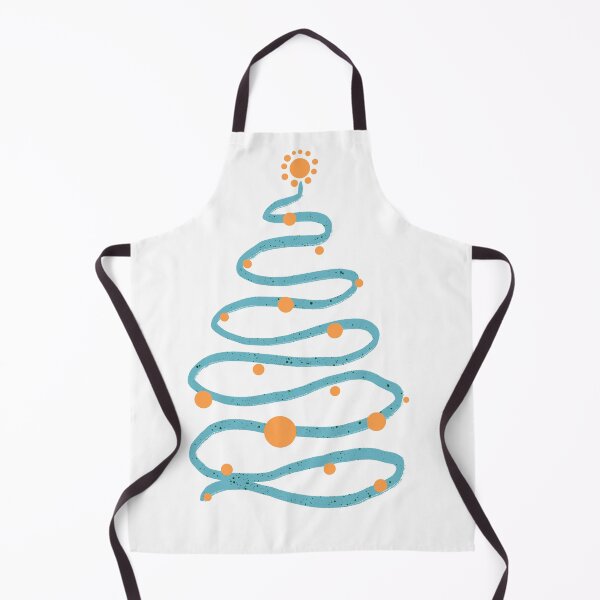 Item preview, Turquoise and yellow doodly Christmas tree designed and sold by Home Cyn Home.