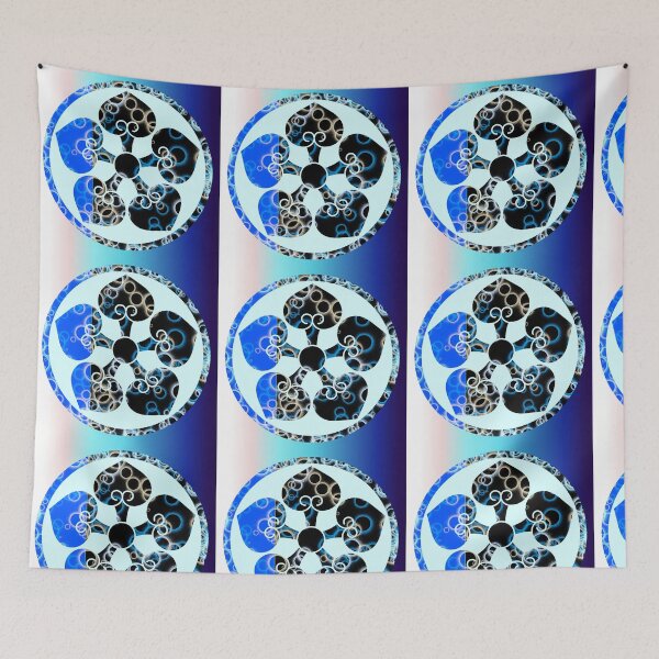 Item preview, Kamon-hosowani-itsutsu-ura-aoi・2 designed and sold by KamonPopArt.