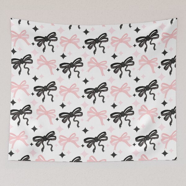 Item preview, Pink and black mid century coquette bows designed and sold by Home Cyn Home.
