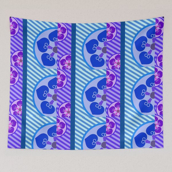 Item preview, Kamon-hosowani-itsutsu-ura-aoi・4 designed and sold by KamonPopArt.