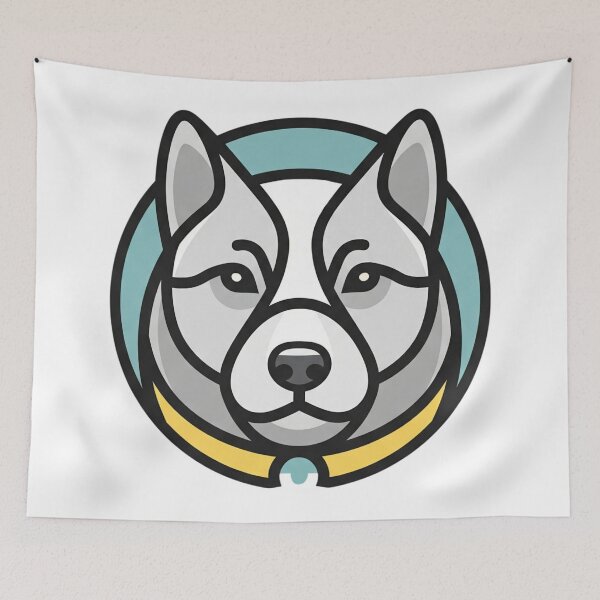 Item preview, Husky Dog Face Modern Minimal Art designed and sold by i1ovedogs.