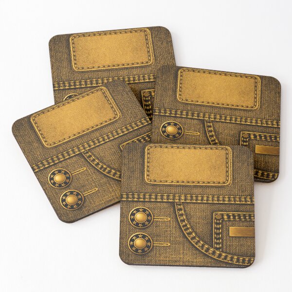 Item preview, Gold Denim Pocket Texture designed and sold by Kaleidoscope Print.