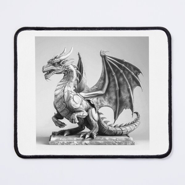 Item preview, Stone Dragon Statue – Gothic Guardian Fantasy Art designed and sold by inkoutninja.