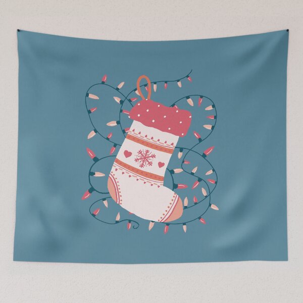 Item preview, Cozy stocking and Christmas lights designed and sold by Home Cyn Home.