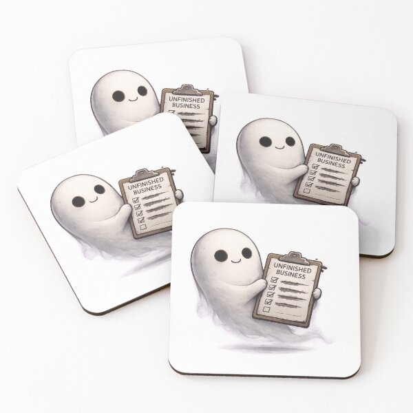 Item preview, Ghost Unfinished Business Clipboard Funny Cute designed and sold by jgvisualarts.
