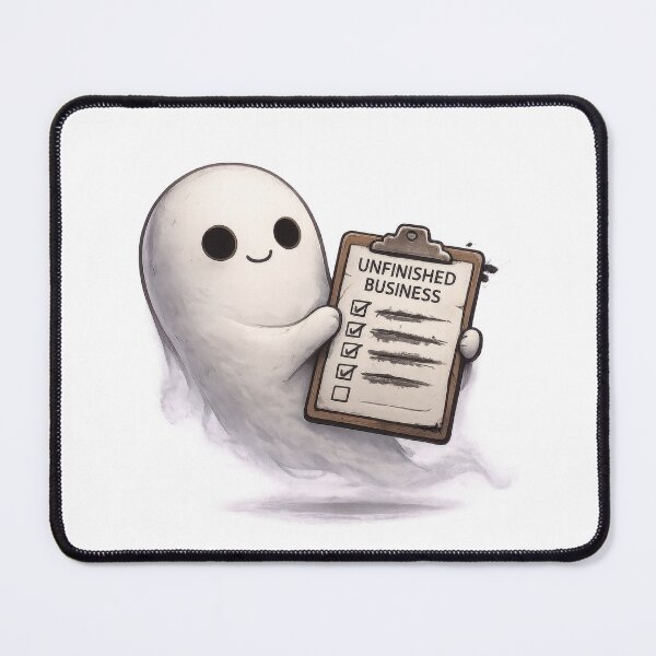 Item preview, Ghost Unfinished Business Clipboard Funny Cute designed and sold by jgvisualarts.