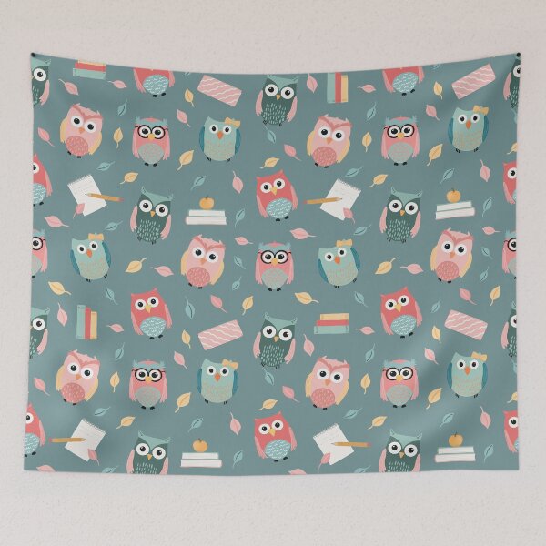Item preview, Smart Owls - dusty green designed and sold by Willow & Grace Designs.