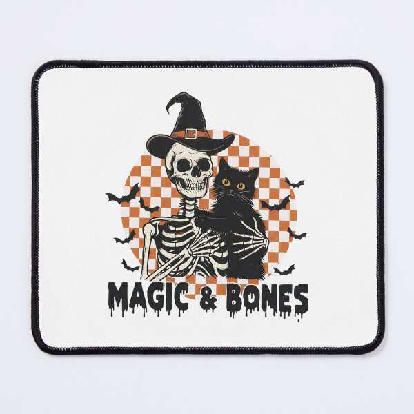 Item preview, Magic and Bones – skeleton hugging a kitten designed and sold by LuloCreative.