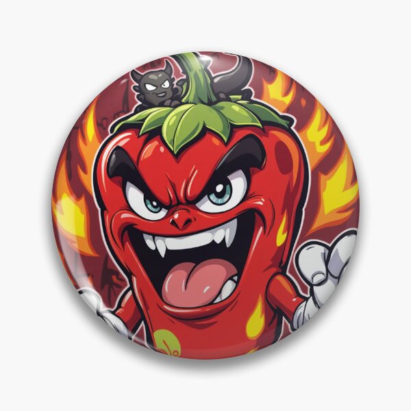 Item preview, Fiery Cartoon Chili Pepper – Mischievous Spicy Character, Playful & Bold Illustration designed and sold by PixelVibe782.