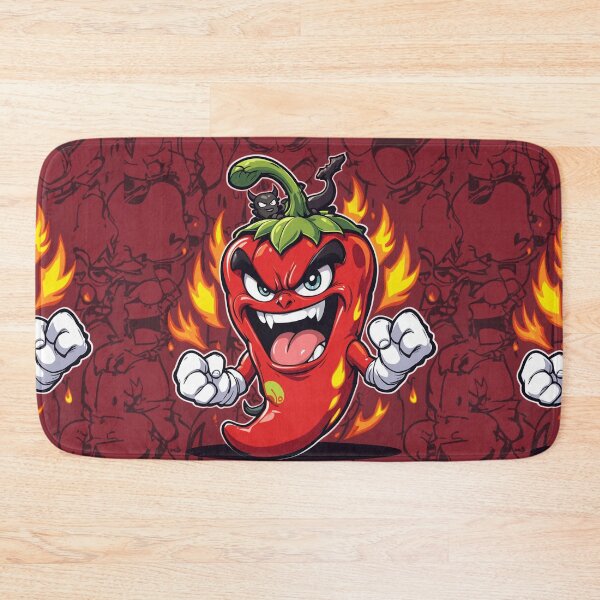Item preview, Fiery Cartoon Chili Pepper – Mischievous Spicy Character, Playful & Bold Illustration designed and sold by PixelVibe782.