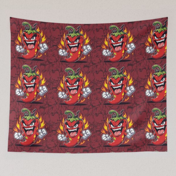 Item preview, Fiery Cartoon Chili Pepper – Mischievous Spicy Character, Playful & Bold Illustration designed and sold by PixelVibe782.