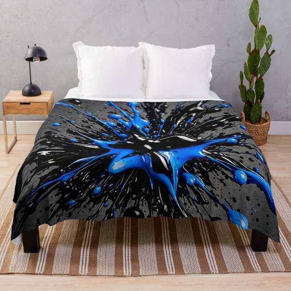 Item preview, Blue & Black Paint Splash designed and sold by Kaleidoscope Print.