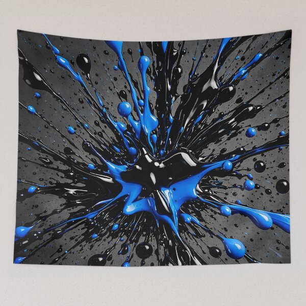 Item preview, Blue & Black Paint Splash designed and sold by Kaleidoscope Print.