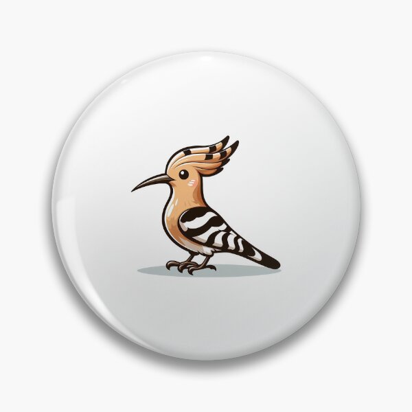 Item preview, Cute Cartoon Hoopoe Bird with Crest and Striped Wings designed and sold by cave-canvas.