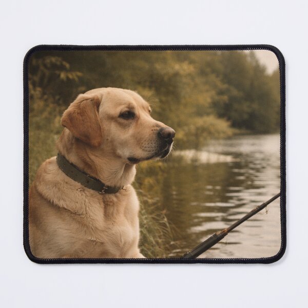 Item preview, Funny Dog Fishing by the Lake- Vintage Funny Dog designed and sold by Ramure Studio.