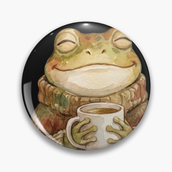 Item preview, Cozy Coffee Frogs Watercolor Cottagecore Illustration designed and sold by auxincaftan0o.