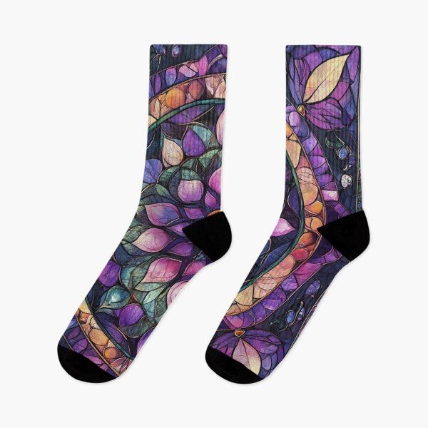 Item preview, Stained Glass Rose Violet Mosaic Mandala Pattern designed and sold by GrinGalore.
