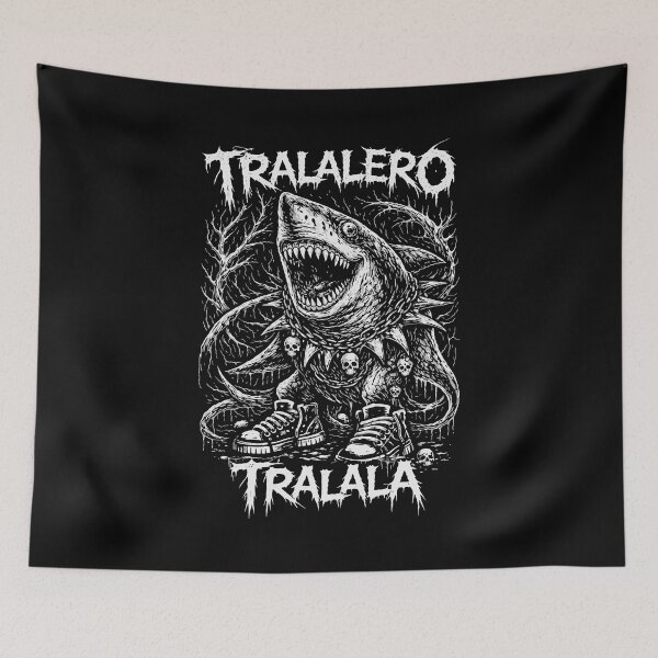 Item preview, Tralalero Tralala – Black Metal Brainrot Shark designed and sold by R-A Designs.