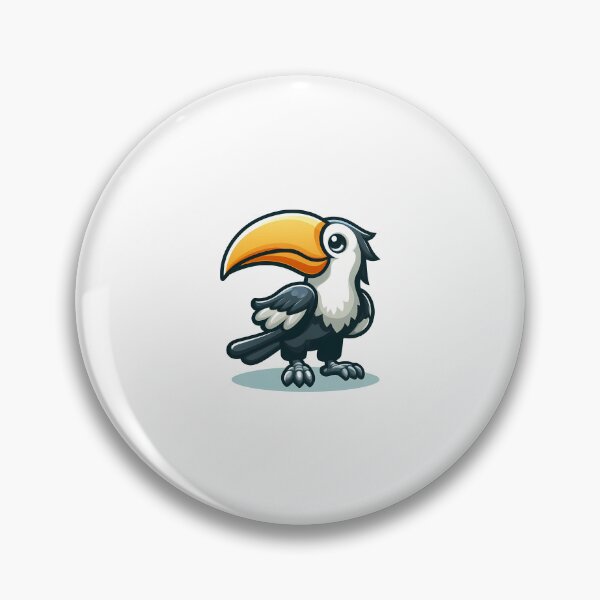 Item preview, Cute Cartoon Hornbill Bird Flying with Large Orange Beak designed and sold by cave-canvas.