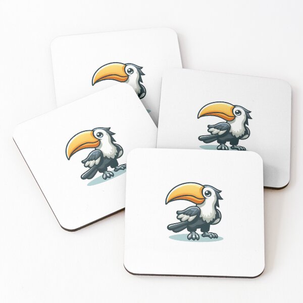 Item preview, Cute Cartoon Hornbill Bird Flying with Large Orange Beak designed and sold by cave-canvas.