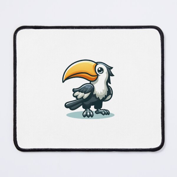 Item preview, Cute Cartoon Hornbill Bird Flying with Large Orange Beak designed and sold by cave-canvas.
